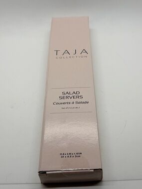 NWT TAJA Collection Salad Servers in Stainless Steel